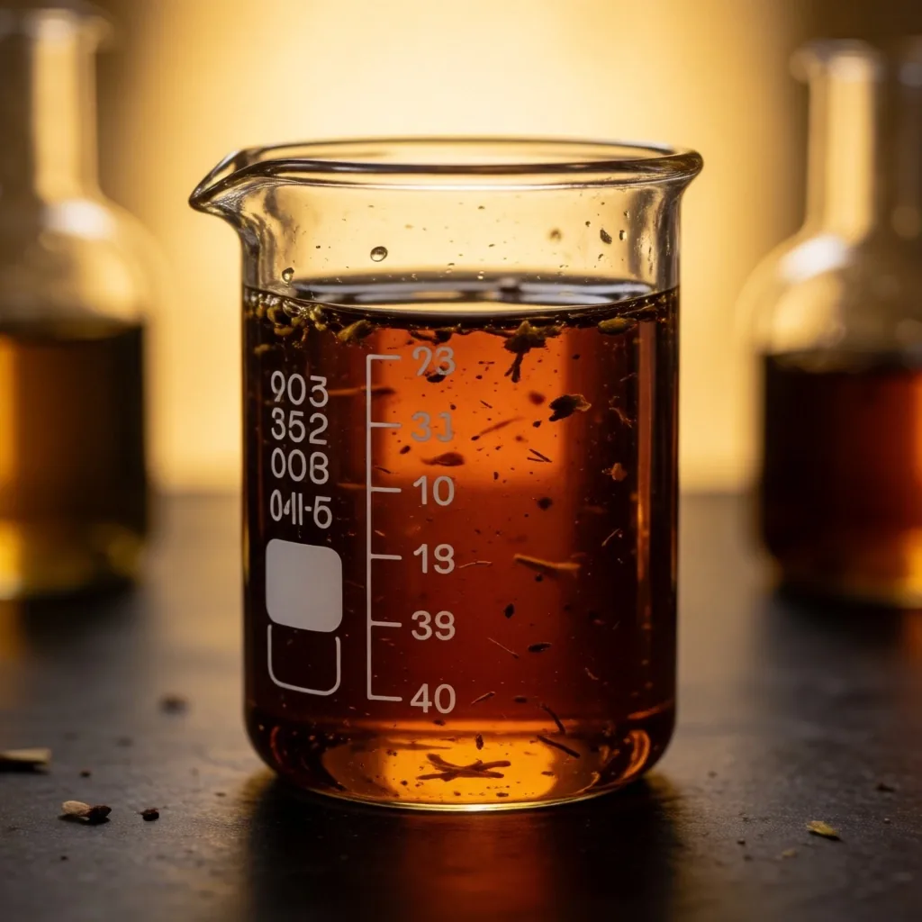Herbal extract in glass beaker